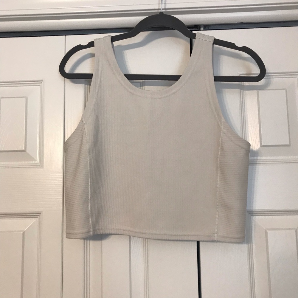 Lululemon Ribbed Softstreme Cropped Tank Top Bone sz 10